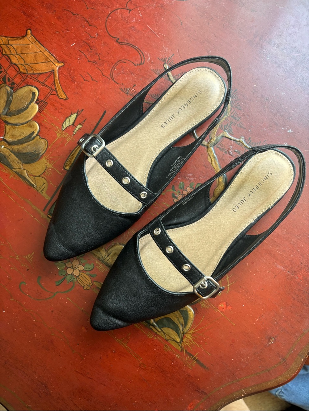 Black flats size 8